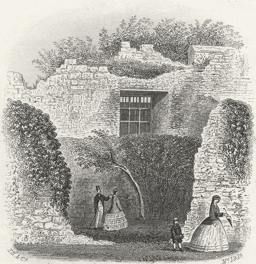 CARISBROOKE CASTLE. Window Charles tried escape c1850 old antique print